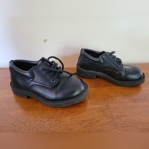George Dress Shoes Toddler 8 Plain Toe Oxford Black Faux Leather Lace Up